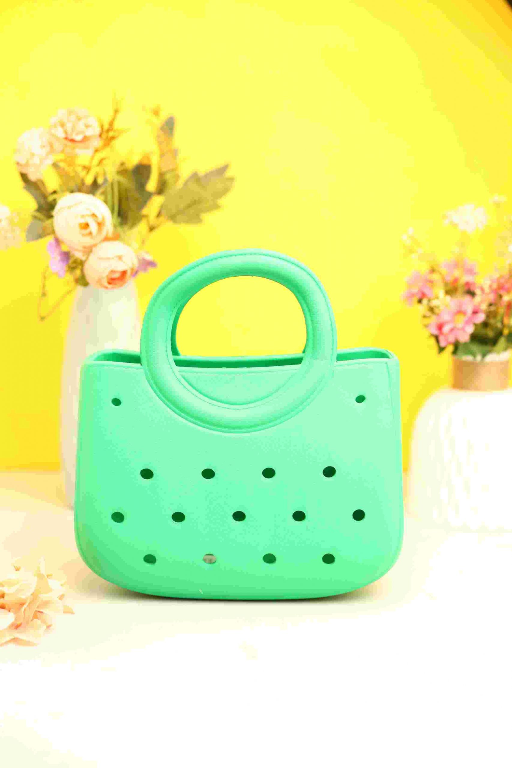 RAJ_1800 Waterproof Silicone Tote Bag Lightweight & Washable 003 ( Green ) - Image 1