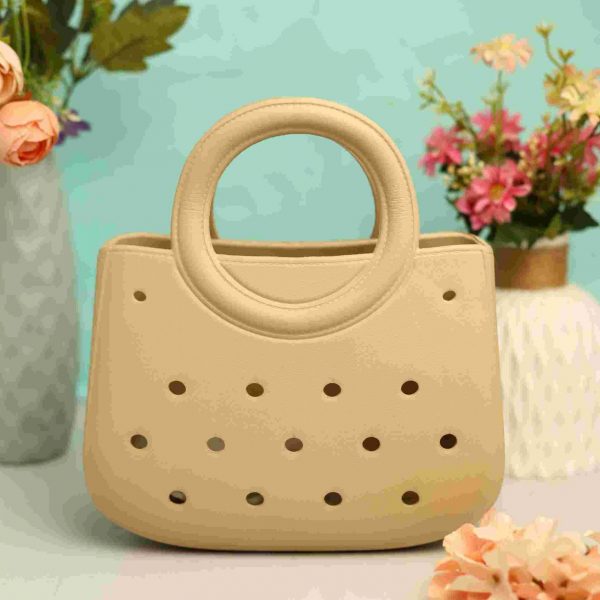 Waterproof Silicone Tote Bag Lightweight & Washable 003 ( Light Brown )