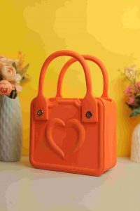 Waterproof Silicone Tote Bag Lightweight & Washable 001 ( Orange ) - Image 3