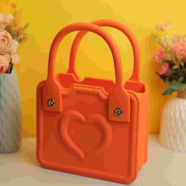 Waterproof Silicone Tote Bag Lightweight & Washable 001 ( Orange )