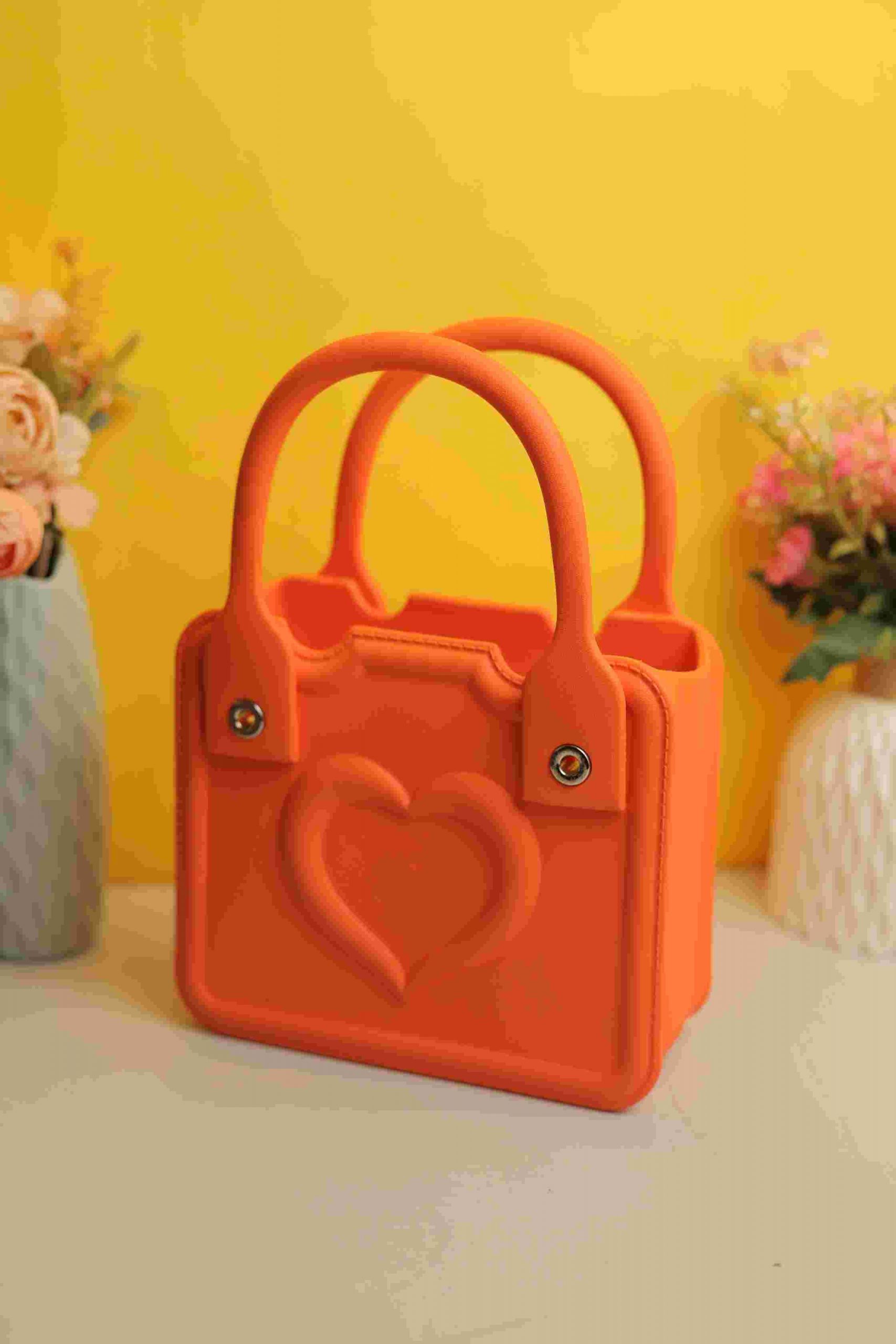RAJ_1927 Waterproof Silicone Tote Bag Lightweight & Washable 001 ( Orange ) - Image 1