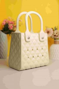 Waterproof Silicone Tote Bag Lightweight & Washable 007 ( White )
