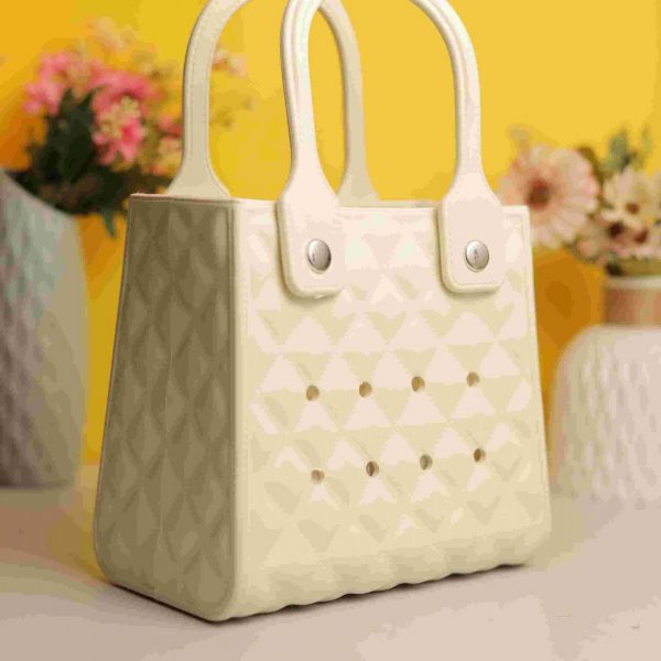 Waterproof Silicone Tote Bag Lightweight & Washable 007 ( White )