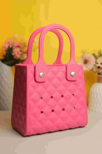 Waterproof Silicone Tote Bag Lightweight & Washable 007 ( Dark Pink )