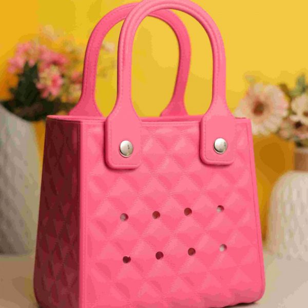 Waterproof Silicone Tote Bag Lightweight & Washable 007 ( Dark Pink )