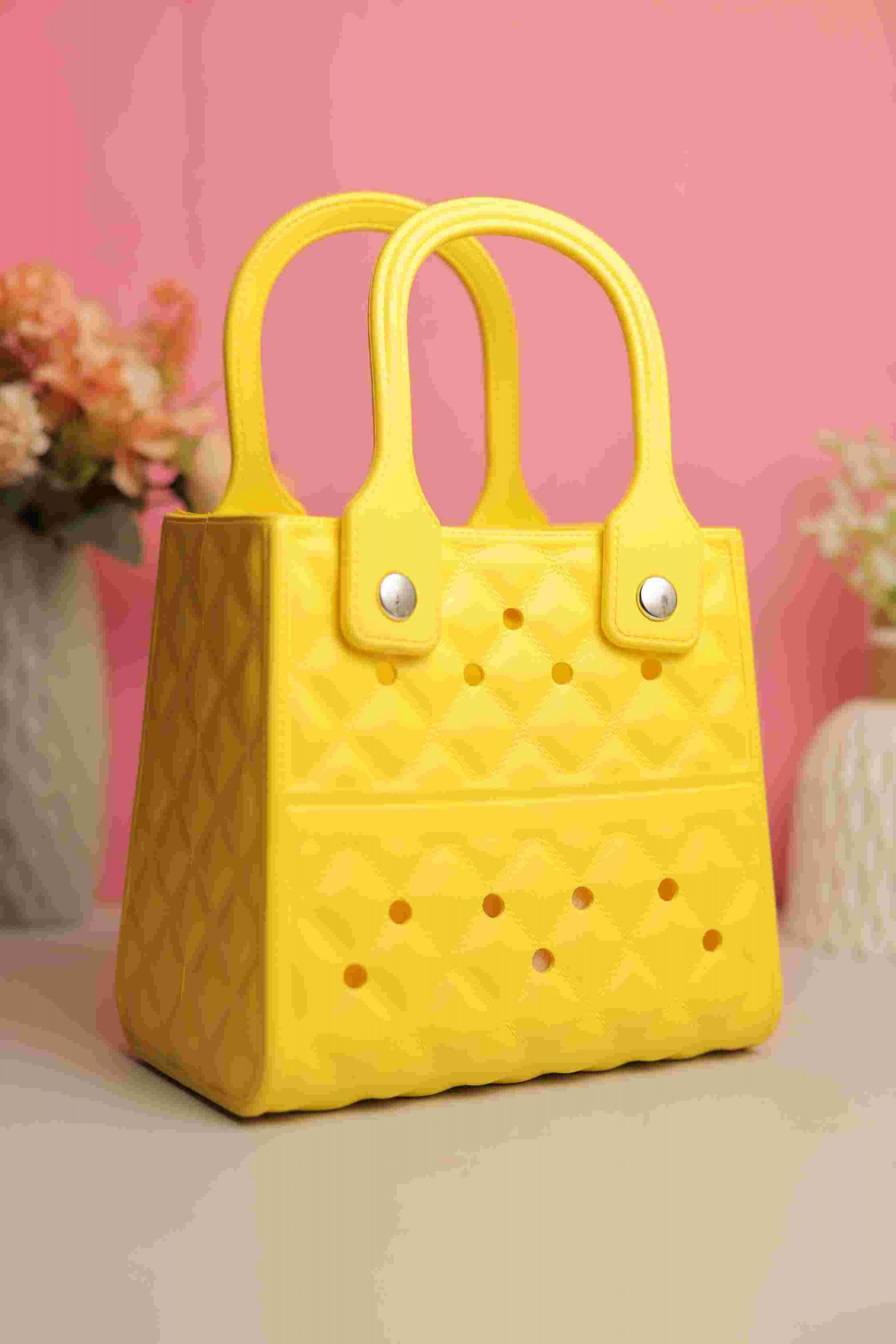 RAJ_1990 Waterproof Silicone Tote Bag Lightweight & Washable 007 ( Yellow ) - Image 1