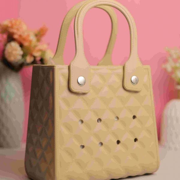 Waterproof Silicone Tote Bag Lightweight & Washable 007 ( Light Brown )