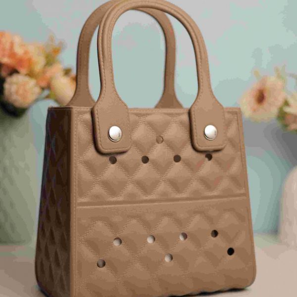 Waterproof Silicone Tote Bag Lightweight & Washable 007 ( Dark Brown )