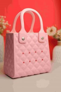 Waterproof Silicone Tote Bag Lightweight & Washable 007 ( Light Pink )