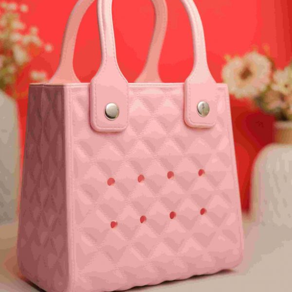Waterproof Silicone Tote Bag Lightweight & Washable 007 ( Light Pink )