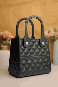Waterproof Silicone Tote Bag Lightweight & Washable 007 ( Black )