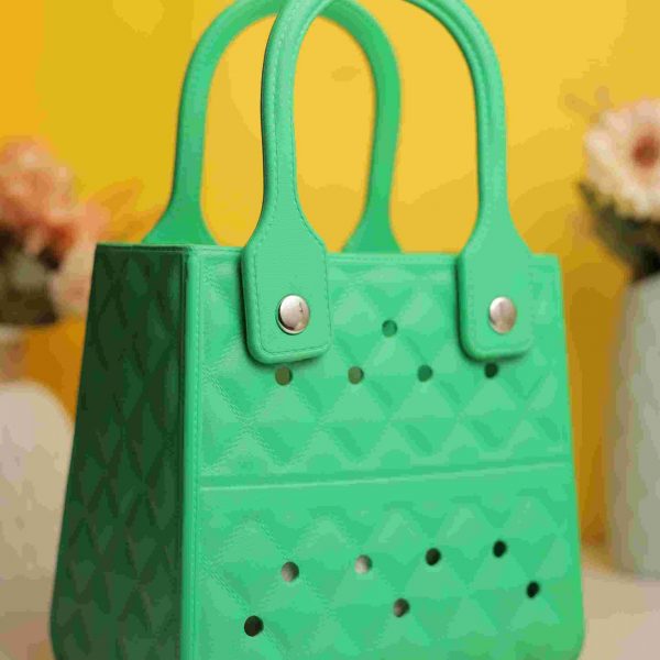 Waterproof Silicone Tote Bag Lightweight & Washable 007 ( Green )