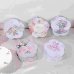 Vintage Flower-Shaped Tin Box Assorted Floral Prints ( Pack of 4 )