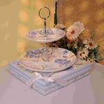 Blue Bloom Ceramic Two Tier Plate