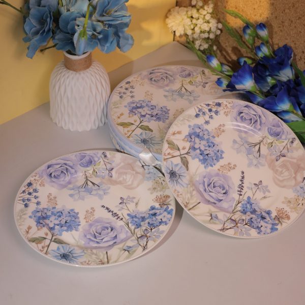 Blue Bloom Ceramic Dinner Big Plate Set of 2