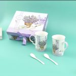 Lavender set of 2 Mugs with spoon - Image 3