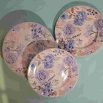 Blue Bloom Ceramic Dessert Snack Plate Set of 2 - Image 2