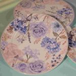 Blue Bloom Ceramic Dessert Snack Plate Set of 2 - Image 3
