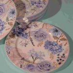 Blue Bloom Ceramic Dessert Snack Plate Set of 2 - Image 4
