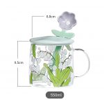 Transparent Glass mug with lid & spoon - Image 2