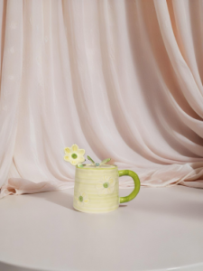 Ceramic Colorful Big Size Mug with spoon YX-700 Purple