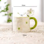 Ceramic Colorful Big Size Mug with spoon YX-700 Purple - Image 3