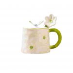 Ceramic Colorful Big Size Mug with spoon YX-700 Purple - Image 2