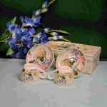 Tropical Garden Bloom Ceramic Cup saucer set of 2 - Image 3