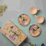 Tropical Garden Bloom Ceramic Cup saucer set of 2 - Image 5