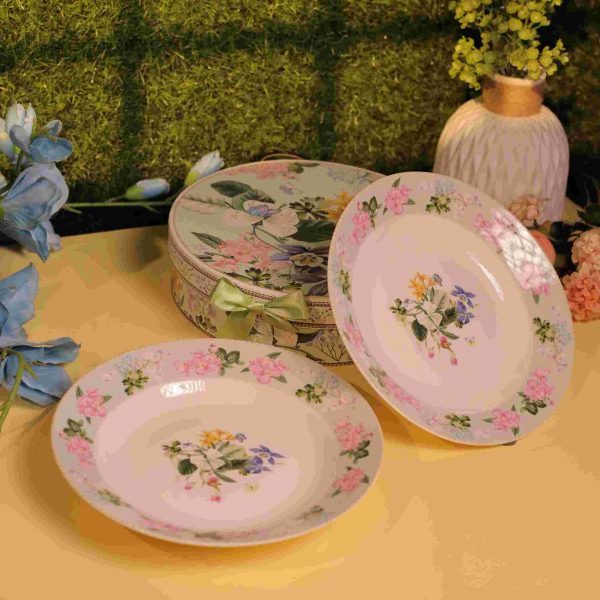 Floral Harmony Porcelain Plate Set Of 2