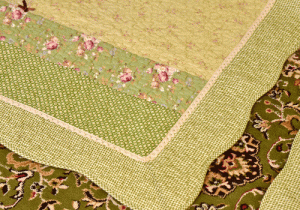 Classy Contemporary Floral Green Quilted Sofa Cover/ Sujni � 137 - Image 12