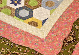 Multicolored Hexagon design Pink Sujni/Sofa cover - Image 4