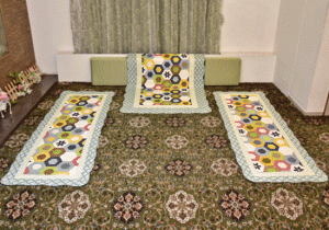 Multicolored Hexagon design Green Sujni/Sofa Cover - Image 11