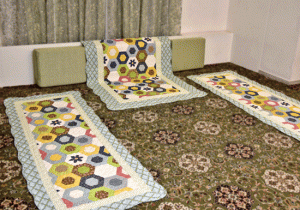 Multicolored Hexagon design Green Sujni/Sofa Cover - Image 10
