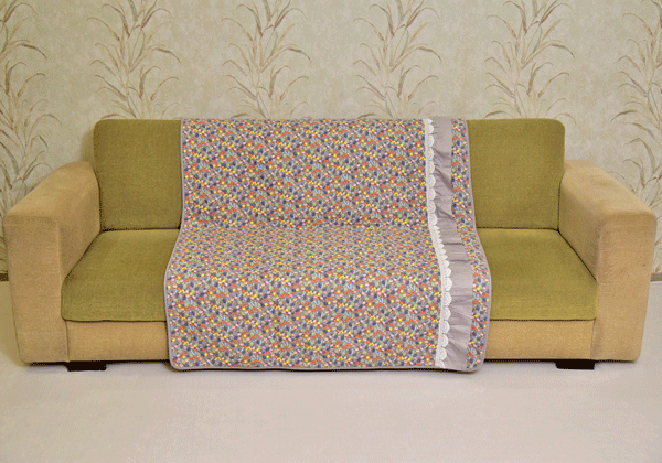 12458 (1) English Grey Floral design Sujni/Sofa Cover - Image 1