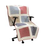 Classy Contemporary Patterned Checkered Red Quilted Chair Cover/ Sujni - Image 3