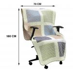 Classy Contemporary Patterned Checkered Green Quilted Chair Cover/ Sujni - Image 2