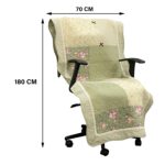 Classy Contemporary Floral Green Quilted Chair Cover/ Sujni � 137-A - Image 2