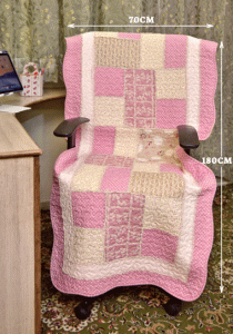 Classy Contemporary Floral Border Checks Patterned light Pink Quilted Chair Cover/ Sujni - Image 2