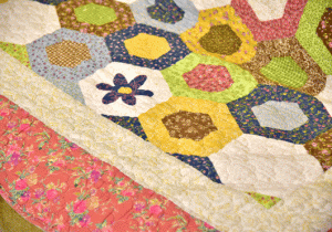 Multicolored Hexagon design Pink Sujni/Sofa cover - Image 3