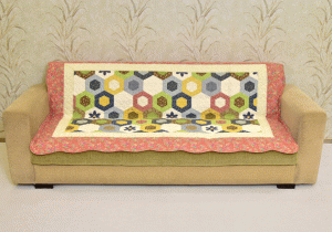 Multicolored Hexagon design Pink Sujni/Sofa cover - Image 8