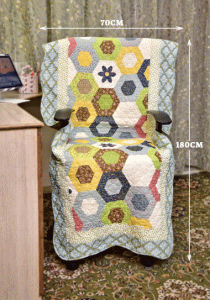 Multicolored Hexagon design Green Sujni/Chair Cover - Image 2