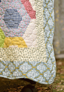 Multicolored Hexagon design Green Sujni/Chair Cover - Image 3