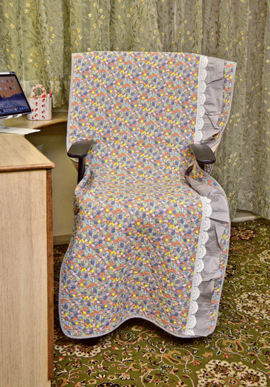 54296-(1) English Grey Floral design Sujni/Chair Cover - Image 1