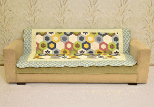 Multicolored Hexagon design Green Sujni/Sofa Cover - Image 4
