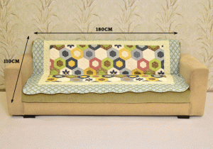Multicolored Hexagon design Green Sujni/Sofa Cover - Image 5