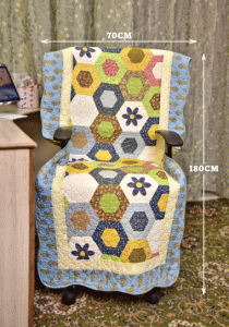 Multicolored Hexagon design Blue Sujni/Chair Cover - Image 2