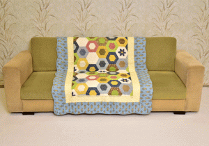 Multicolored Hexagon design Blue Sujni/Sofa Cover