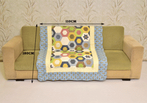 Multicolored Hexagon design Blue Sujni/Sofa Cover - Image 2