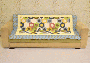 Multicolored Hexagon design Blue Sujni/Sofa Cover - Image 3